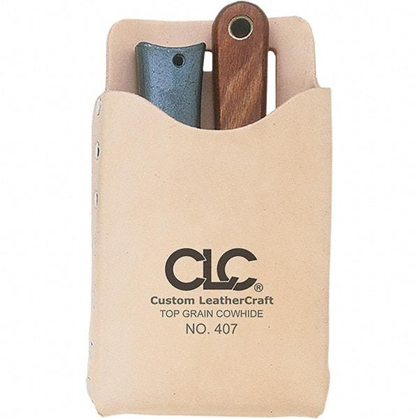 CLC - General Purpose Holster with 1 Pocket - Leather, Natural (Color), 4-1/4" Wide x 7-1/2" High x 1" Deep - Caliber Tooling