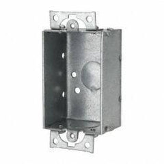 Cooper Crouse-Hinds - 1 Gang, (3) 1/2" Knockouts, Steel Rectangle Switch Box - 3" Overall Height x 2" Overall Width x 1-1/2" Overall Depth - Caliber Tooling