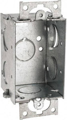 Cooper Crouse-Hinds - 1 Gang, (7) 1/2" Knockouts, Steel Rectangle Switch Box - 3" Overall Height x 2" Overall Width x 2" Overall Depth - Caliber Tooling