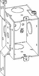 Cooper Crouse-Hinds - 1 Gang, (7) 1/2" Knockouts, Steel Rectangle Switch Box - 3" Overall Height x 2" Overall Width x 2" Overall Depth - Caliber Tooling