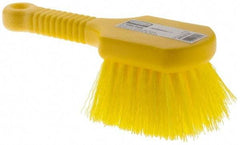 Rubbermaid - Synthetic Utility Scrub Brush - 8" OAL, Short Handle, Yellow, Plastic Block - Caliber Tooling