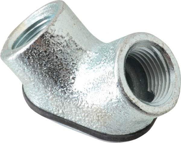 Cooper Crouse-Hinds - 1/2" Trade, Malleable Iron Threaded Angled Rigid/Intermediate (IMC) Conduit Elbow - Insulated - Caliber Tooling