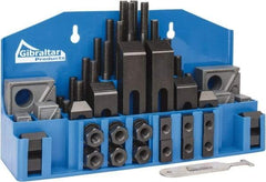 Gibraltar - 52 Piece Fixturing Step Block & Clamp Set with 1" Step Block, 5/8" T-Slot, 1/2-13 Stud Thread - 1" Nut Width, 3, 4, 5, 6, 7 & 8" Stud Lengths - Caliber Tooling