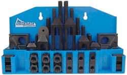 Gibraltar - 52 Piece Fixturing Step Block & Clamp Set with 1" Step Block, 11/16" T-Slot, 5/8-11 Stud Thread - 1-1/8" Nut Width, 3, 4, 5, 6, 7 & 8" Stud Lengths - Caliber Tooling