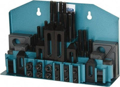 Gibraltar - 52 Piece Fixturing Step Block & Clamp Set with 1" Step Block, 1/2" T-Slot, 3/8-16 Stud Thread - 7/8" Nut Width, 3, 4, 5, 6, 7 & 8" Stud Lengths - Caliber Tooling