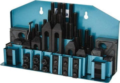 Gibraltar - 52 Piece Fixturing Step Block & Clamp Set with 25mm Step Block, 12mm T-Slot, M10x1.5 Stud Thread - 19mm Nut Width, 80, 110, 125, 150, 175 & 200mm Stud Lengths - Caliber Tooling