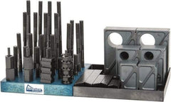 Gibraltar - 50 Piece Fixturing Step Block & Clamp Set with 1-1/2" Step Block, 9/16" T-Slot, 1/2-13 Stud Thread - 7/8" Nut Width, 3, 4, 5, 6, 7 & 8" Stud Lengths - Caliber Tooling