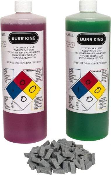 Burr King - Ceramic Carrier, Ceramic Abrasive, Polishing Tumbling Media - Tri-Star Shape - Caliber Tooling