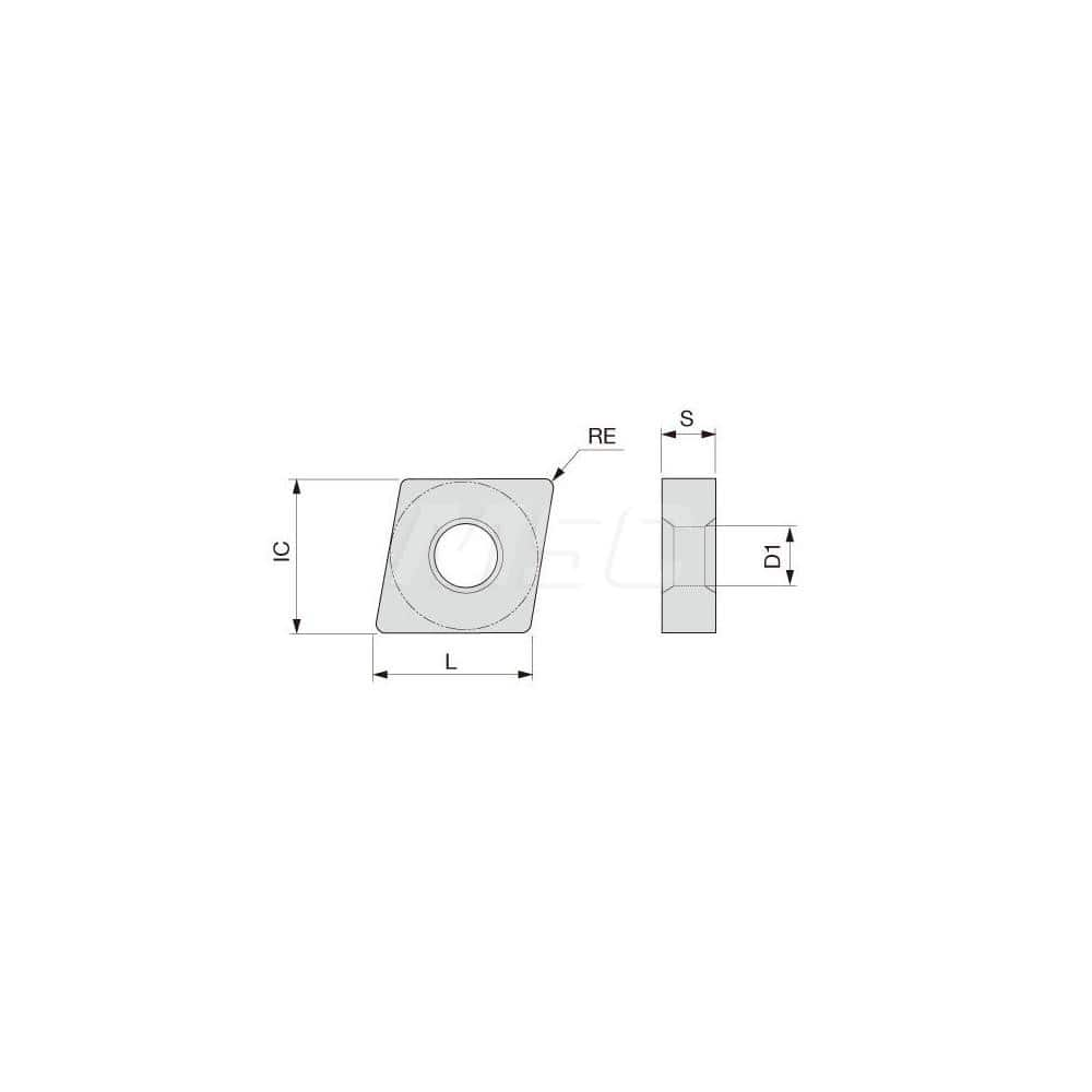 Turning Insert:  CNMG431-38 GH330,  Solid Carbide TiCNO Finish,  Neutral,  1/2″ Inscribed Circle,  0.0160″ Corner Radius,  80.0 &deg N/A Diamond,  Series  CNMG