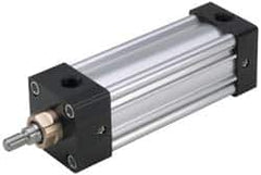 Parker - 10" Stroke x 3-1/4" Bore Double Acting Air Cylinder - 1/2 Port, 3/4-16 Rod Thread, 250 Max psi, -10 to 165°F - Caliber Tooling