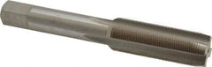 Interstate - 9/16-28 UNS 3B 4 Flute Bright Finish High Speed Steel Straight Flute Standard Hand Tap - Plug, Right Hand Thread, 3-19/32" OAL, H3 Limit, Oversize - Exact Industrial Supply