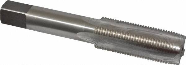 Interstate - 11/16-18 UNEF 3B 4 Flute Bright Finish High Speed Steel Straight Flute Standard Hand Tap - Plug, Right Hand Thread, 4-1/32" OAL, H3 Limit, Oversize - Caliber Tooling