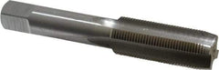 Interstate - 11/16-20 UNS 3B 4 Flute Bright Finish High Speed Steel Straight Flute Standard Hand Tap - Plug, Right Hand Thread, 4-1/32" OAL, H3 Limit, Oversize - Caliber Tooling