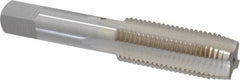 Interstate - 3/4-12 UNS 3B 4 Flute Bright Finish High Speed Steel Straight Flute Standard Hand Tap - Plug, Right Hand Thread, 4-1/4" OAL, H3 Limit, Oversize - Exact Industrial Supply