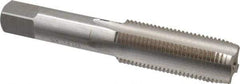 Interstate - 3/4-14 UNS 3B 4 Flute Bright Finish High Speed Steel Straight Flute Standard Hand Tap - Plug, Right Hand Thread, 4-1/4" OAL, H3 Limit, Oversize - Exact Industrial Supply