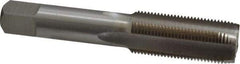 Interstate - 13/16-16 UNS 3B 4 Flute Bright Finish High Speed Steel Straight Flute Standard Hand Tap - Plug, Right Hand Thread, 4-15/32" OAL, H4 Limit, Oversize - Exact Industrial Supply