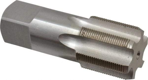 Interstate - 1-7/16 - 18 UNEF 3B 6 Flute Bright Finish High Speed Steel Straight Flute Standard Hand Tap - Bottoming, Right Hand Thread, 4" OAL, H4 Limit, Oversize - Exact Industrial Supply