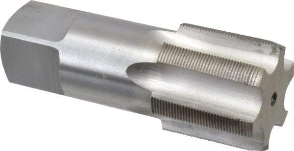 Interstate - 1-1/2 - 24 UNS 3B 6 Flute Bright Finish High Speed Steel Straight Flute Standard Hand Tap - Plug, Right Hand Thread, 4" OAL, H4 Limit, Oversize - Exact Industrial Supply