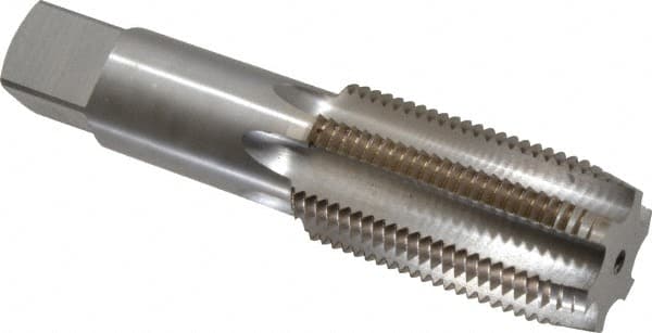 Interstate - 1-5/8 - 8 UNS 6 Flute Bright Finish High Speed Steel Straight Flute Standard Hand Tap - Plug, Right Hand Thread, 6-11/16" OAL, 3-9/16" Thread Length, H6 Limit, Oversize - Exact Industrial Supply