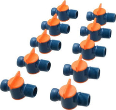 Loc-Line - 10 Piece, 1/2" ID Coolant Hose NPT Valve - Male to Female Connection, Acetal Copolymer Body, 1/2 NPT, Use with Loc-Line Modular Hose Systems - Caliber Tooling