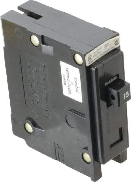 Eaton Cutler-Hammer - 15 Amp, 120/240 VAC, 24 VDC, 48 VDC, 80 VDC, 1 Pole, Plug In Miniature Circuit Breaker - Thermal Magnetic Trip, 14-4 AWG, 2-3/8 Inch Deep x 2-15/16 Inch High x 1 Inch Wide - Caliber Tooling