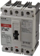 Eaton Cutler-Hammer - 40 Amp, 250 VDC, 480 VAC, 3 Pole, Molded Case Circuit Breaker - Thermal Magnetic Trip, 18 kA at 240 VAC Breaking Capacity, 14-1/0 AWG, 3-3/8 Inch Deep x 6 Inch High x 4-1/8 Inch Wide - Caliber Tooling