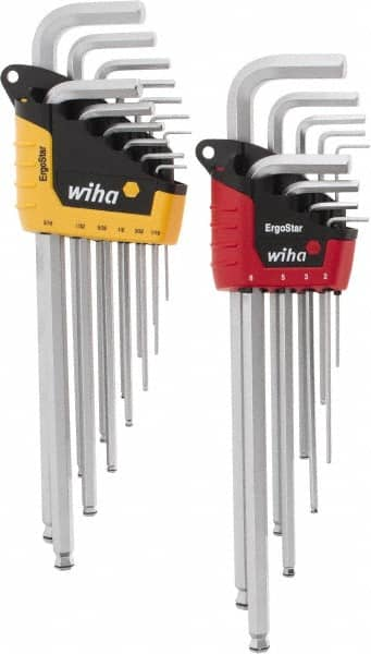 Wiha - 22 Piece L-Key Combo Hex Key Set - Hex Range 1/2 to 3/8", Chrome Vanadium Molybdenum - Caliber Tooling