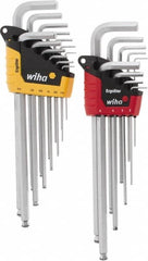 Wiha - 22 Piece L-Key Combo Hex Key Set - Hex Range 1/2 to 3/8", Chrome Vanadium Molybdenum - Caliber Tooling