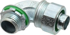 Cooper Crouse-Hinds - 1/2" Trade, Malleable Iron Threaded Angled Liquidtight Conduit Connector - Noninsulated - Caliber Tooling