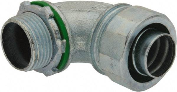 Cooper Crouse-Hinds - 3/4" Trade, Malleable Iron Threaded Angled Liquidtight Conduit Connector - Noninsulated - Caliber Tooling