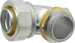 Cooper Crouse-Hinds - 1-1/4" Trade, Malleable Iron Threaded Angled Liquidtight Conduit Connector - Noninsulated - Caliber Tooling