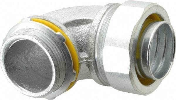 Cooper Crouse-Hinds - 1-1/2" Trade, Malleable Iron Threaded Angled Liquidtight Conduit Connector - Noninsulated - Caliber Tooling