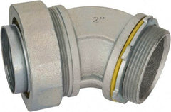 Cooper Crouse-Hinds - 2" Trade, Malleable Iron Threaded Angled Liquidtight Conduit Connector - Noninsulated - Caliber Tooling