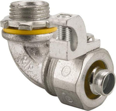 Cooper Crouse-Hinds - 3/8" Trade, Malleable Iron Threaded Angled Liquidtight Conduit Connector - Noninsulated - Caliber Tooling