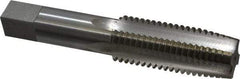 Interstate - 1-8 UNC 3B 4 Flute Bright Finish High Speed Steel Straight Flute Standard Hand Tap - Taper, Left Hand Thread, 5-1/8" OAL, 2-1/2" Thread Length, H4 Limit, Oversize - Exact Industrial Supply