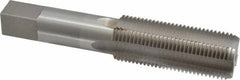 Interstate - 1-12 UNF 3B 4 Flute Bright Finish High Speed Steel Straight Flute Standard Hand Tap - Bottoming, Left Hand Thread, 5-1/8" OAL, 2-1/2" Thread Length, H4 Limit, Oversize - Exact Industrial Supply