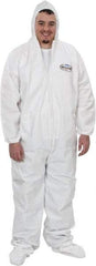 KleenGuard - Size 4XL Film Laminate General Purpose Coveralls - White, Zipper Closure, Elastic Cuffs, with Boots, Serged Seams - Caliber Tooling