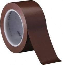 3M - Brown Solid Color Vinyl Tape - 2" Wide x 108' Long x 5.2 mil Thick, General Traffic - Caliber Tooling