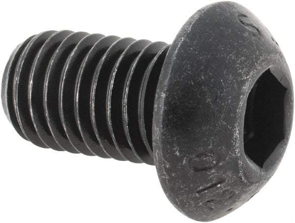 Value Collection - M12x1.75 Metric Coarse Hex Socket Drive, Button Screw - Grade 12.9 Alloy Steel, Black Oxide Finish, Fully Threaded, 20mm Length Under Head - Caliber Tooling