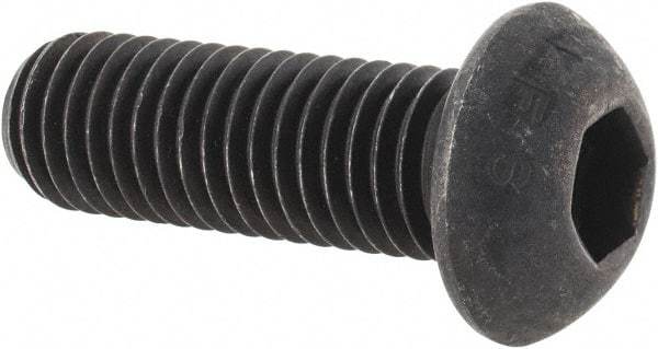 Value Collection - M12x1.75 Metric Coarse Hex Socket Drive, Button Screw - Grade 12.9 Alloy Steel, Black Oxide Finish, Fully Threaded, 35mm Length Under Head - Caliber Tooling