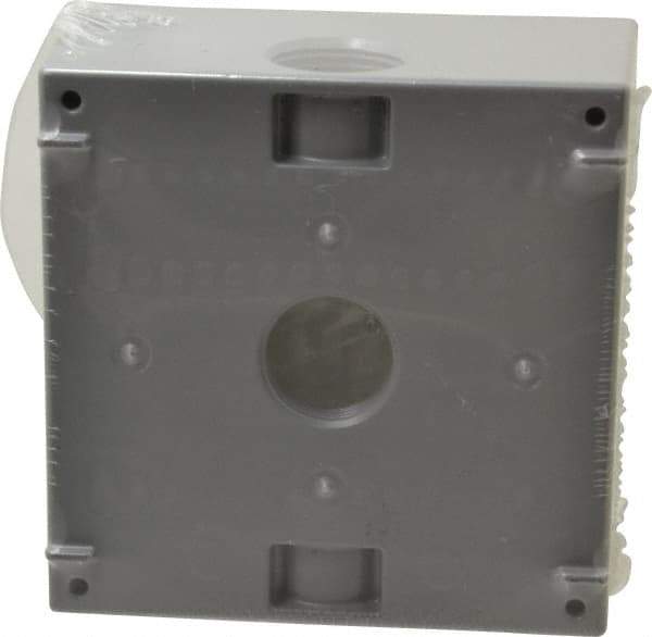 Cooper Crouse-Hinds - 2 Gang, (5) 3/4" Knockouts, Aluminum Rectangle Outlet Box - 4-9/16" Overall Height x 4-5/8" Overall Width x 2-1/16" Overall Depth, Weather Resistant - Caliber Tooling