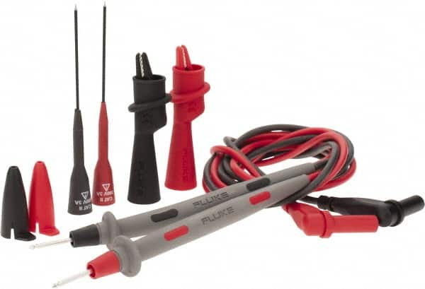 Fluke - Black/Red Electrical Test Equipment Leads Set - Use with Digital Multimeters - Caliber Tooling