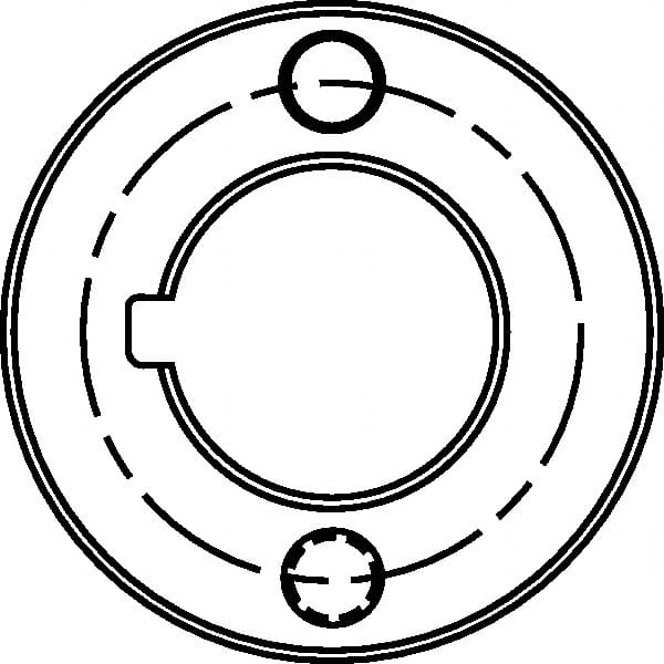 Kennametal - 22mm Hole Diameter, For 100mm Outside Diameter, Compatible Toolholder Style A2, Slotting Cutter Drive Ring - 46mm Ring Outside Diameter, 10mm Ring Width - Caliber Tooling