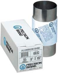 Precision Brand - 100 Inch Long x 6 Inch Wide x 0.004 Inch Thick, Roll Shim Stock - Aluminum - Caliber Tooling