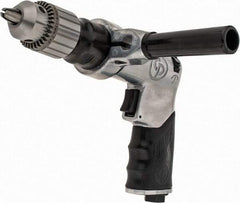 Chicago Pneumatic - 1/2" Reversible Keyed Chuck - Pistol Grip Handle, 500 RPM, 3.54 LPS, 7.5 CFM, 0.5 hp, 90 psi - Caliber Tooling