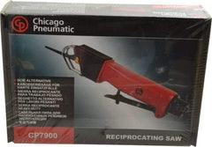 Chicago Pneumatic - 10,000 Strokes per Minute, 3/8 Inch Stroke Length, 5.5 CFM Air Reciprocating Saw - 3 Blades, 6.2 Bar Air Pressure, 3/8 Inch Inlet - Caliber Tooling