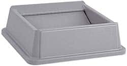 Rubbermaid - Square Lid for Use with 35 & 50 Gal Square Trash Cans - Gray, High-Impact Polystyrene, For Untouchable Trash Cans - Caliber Tooling