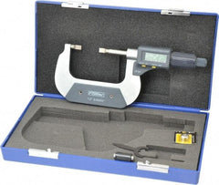 Fowler - 1" to 2" Mechanical Blade Micrometer - 0.0002" Accuracy, 0.001mm Graduation, 0.03" Blade Thickness, Friction Thimble, Digital Counter - Caliber Tooling