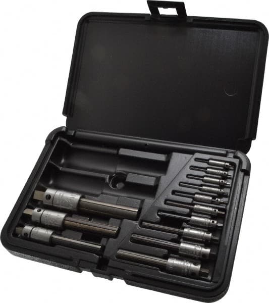 Walton - #4 to 3/4" Tap Extractor Set - 3, 4 Flutes, 13 Pieces - Caliber Tooling