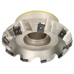 Iscar - 120mm Cut Diam, 32mm Arbor Hole, 7.5mm Max Depth of Cut, 45° Indexable Chamfer & Angle Face Mill - 12 Inserts, LN.. 1506.. Insert, Left Hand Cut, 12 Flutes, Series TangMill - Caliber Tooling